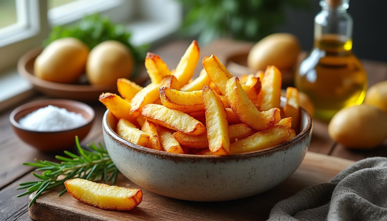 découvrez la méthode inratable pour des frites au four croustillantes et légères, parfaites pour un goût savoureux sans culpabilité.