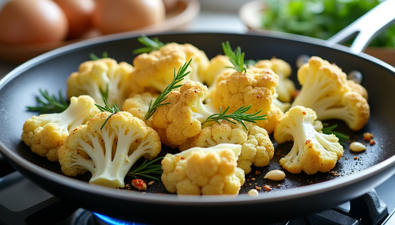 découvrez comment cuisiner le chou-fleur à la poêle pour un plat savoureux, léger et prêt en un clin d'œil. une recette rapide et saine pour vos repas quotidiens.