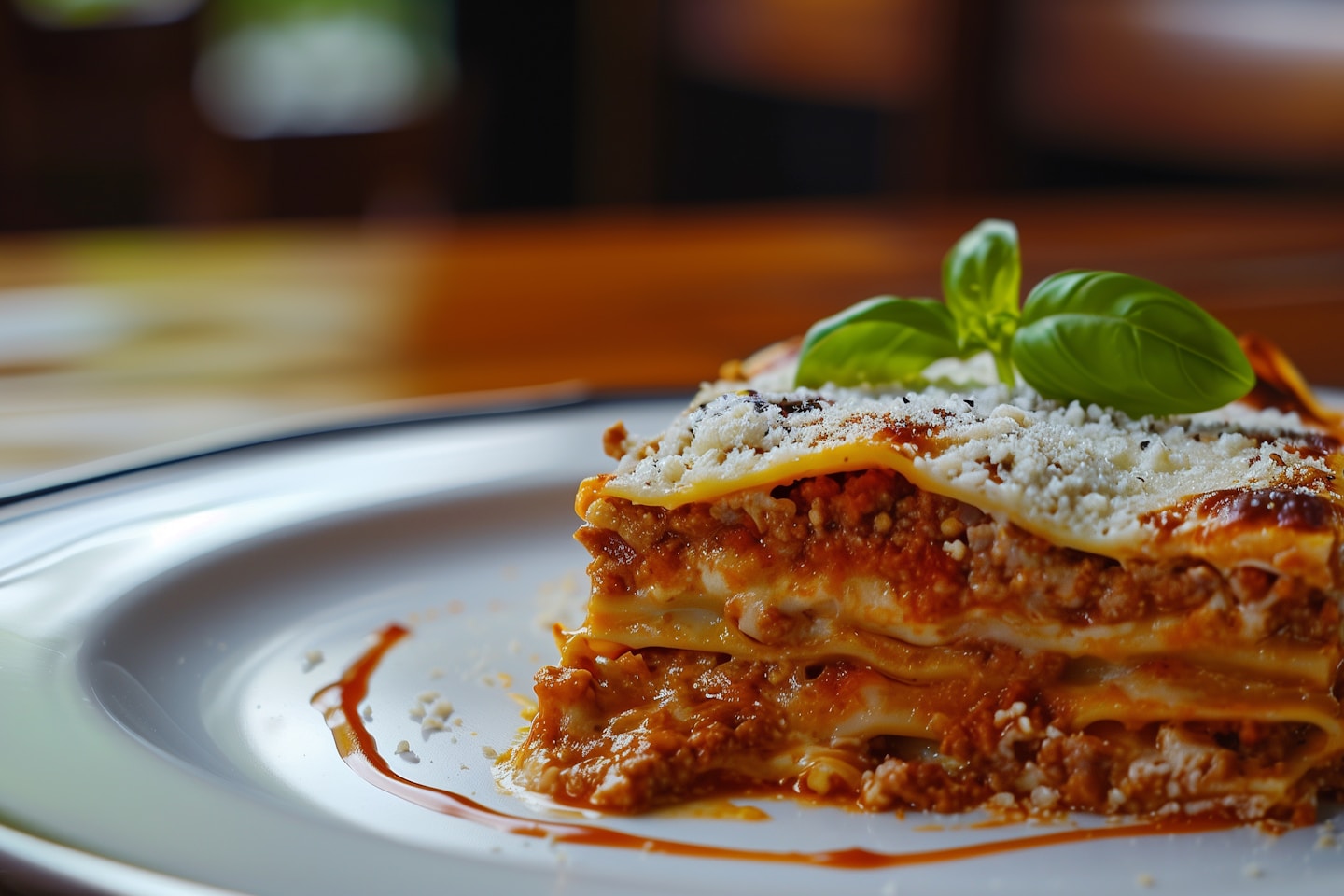 Layered to perfection, this classic Italian lasagna features rich meat sauce, creamy cheese, and a touch of fresh basil.