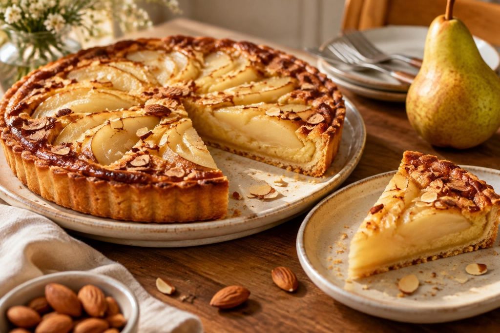découvrez l’alliance gourmande de la poire et des amandes dans un dessert convivial, facile à partager et parfait pour régaler vos invités.